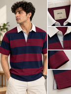 OLD MONEY STRIP POLO T-SHIRT-Mustard Yellow