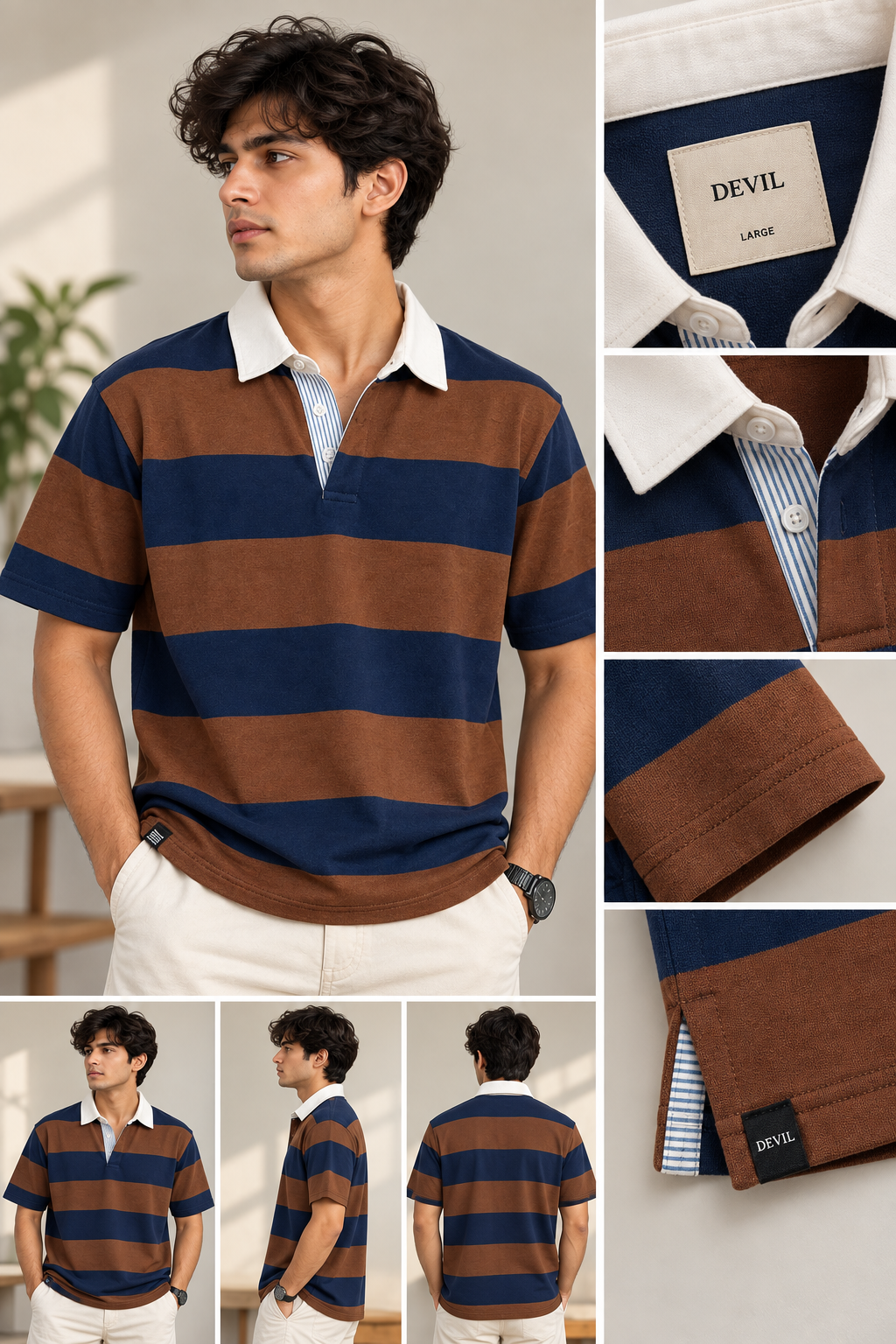 OLD MONEY STRIP POLO T-SHIRT