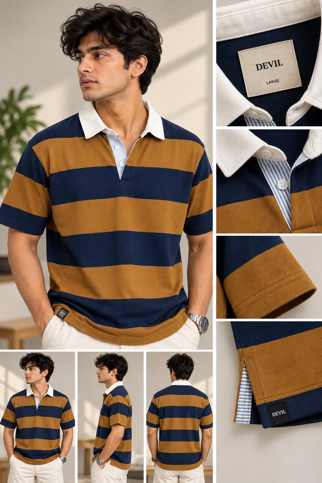 OLD MONEY STRIP POLO T-SHIRT