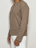 IMPORT WAFFLE FABRIC HENLEY T-SHIRT