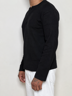 IMPORT WAFFLE FABRIC HENLEY T-SHIRT