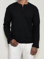 IMPORT WAFFLE FABRIC HENLEY T-SHIRT