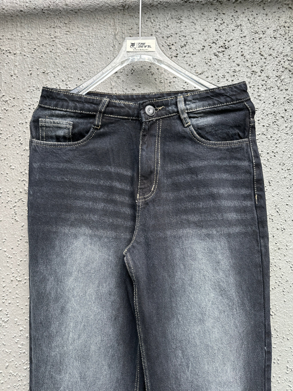 Black Vintage Straight-Fit Jeans The Devil Boutique