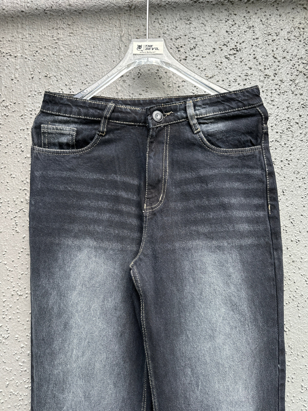 Black Vintage Straight-Fit Jeans The Devil Boutique
