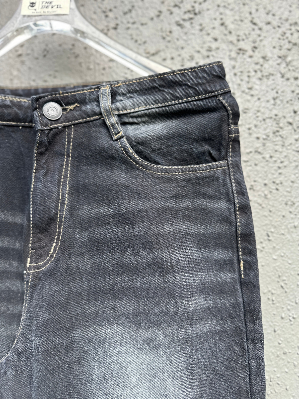 Black Vintage Straight-Fit Jeans The Devil Boutique