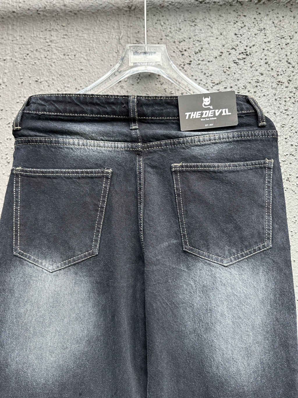 Black Vintage Straight-Fit Jeans The Devil Boutique