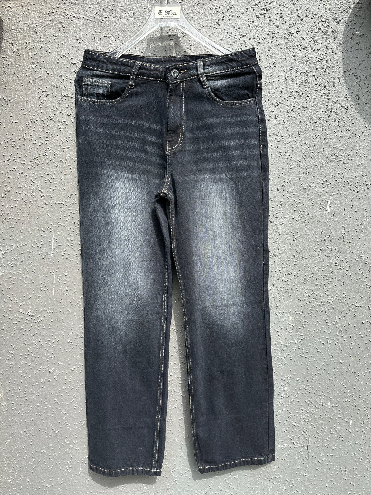 Black Vintage Straight-Fit Jeans The Devil Boutique