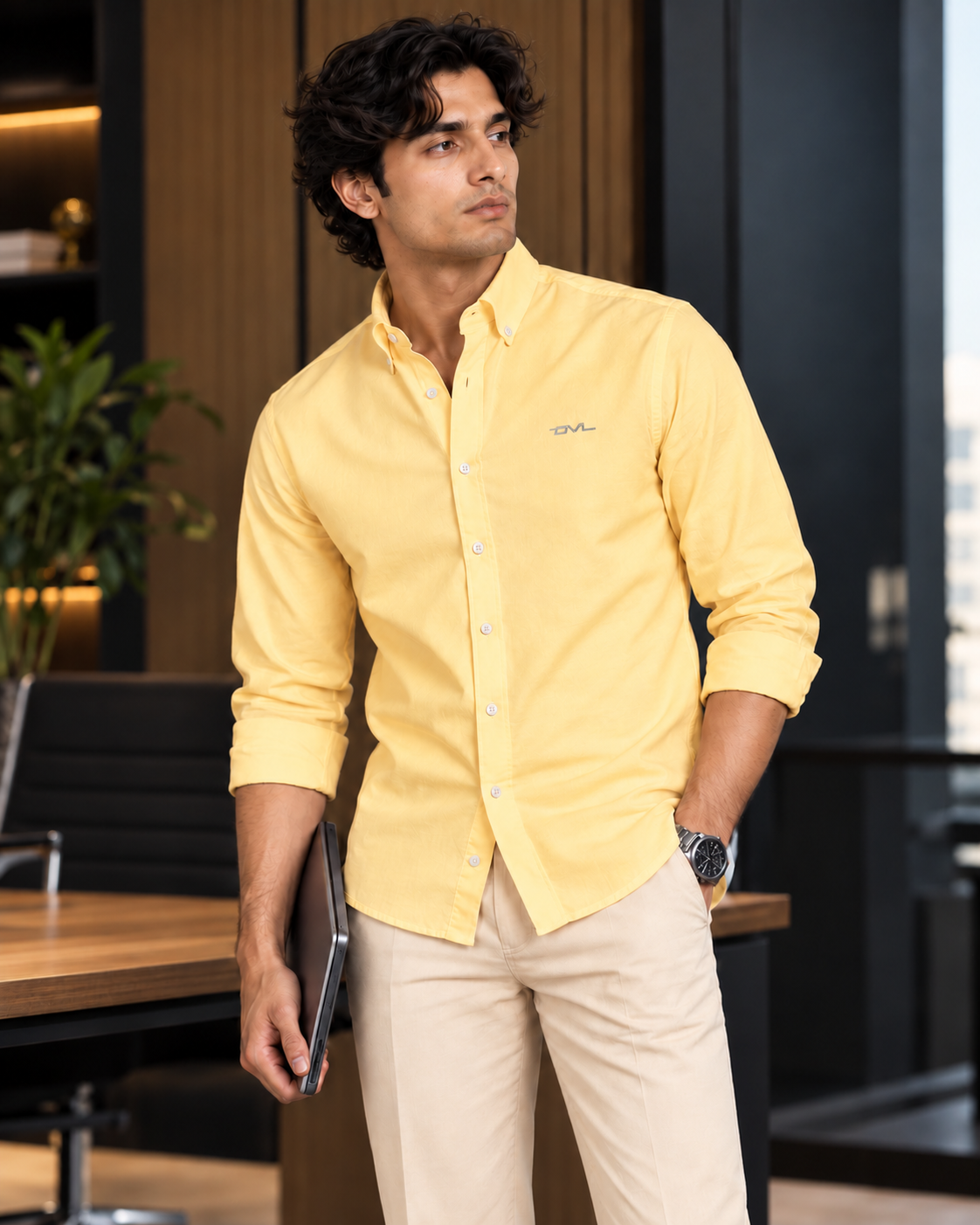 OXFORD COTTON RELAXED FIT SHIRT – LEMON YELLOW