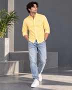 OXFORD COTTON RELAXED FIT SHIRT – LEMON YELLOW