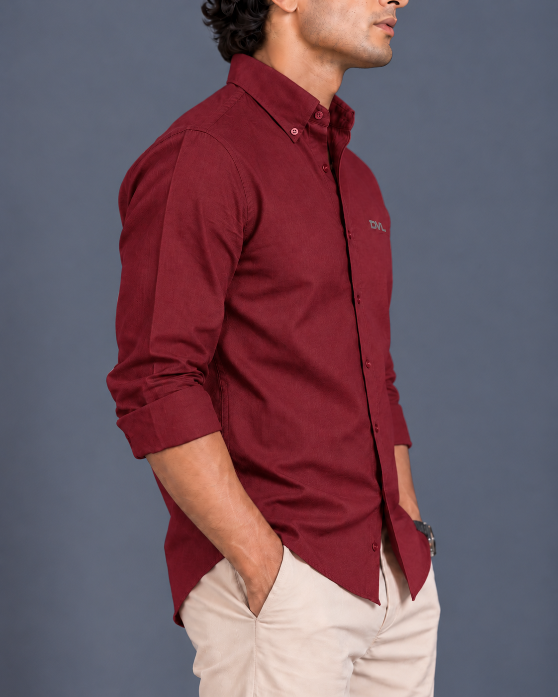 OXFORD COTTON RELAXED FIT SHIRT – DARK RED