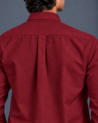 OXFORD COTTON RELAXED FIT SHIRT – DARK RED