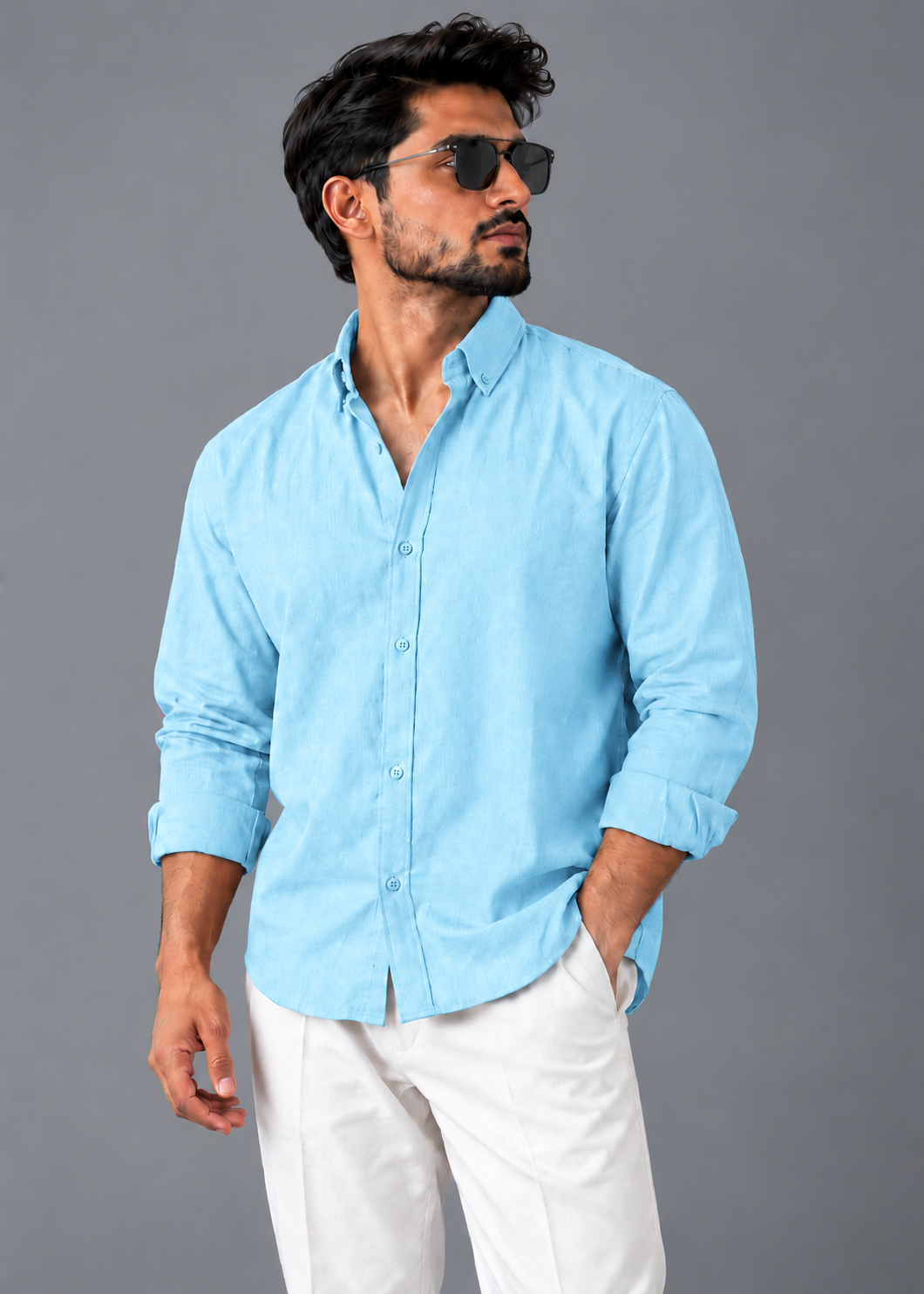 Relax Premium Linen Shirt — Sky Blue