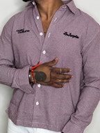 Mini Checks Boxy Shirt- CHERRY RED