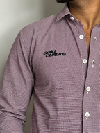 Mini Checks Boxy Shirt- CHERRY RED