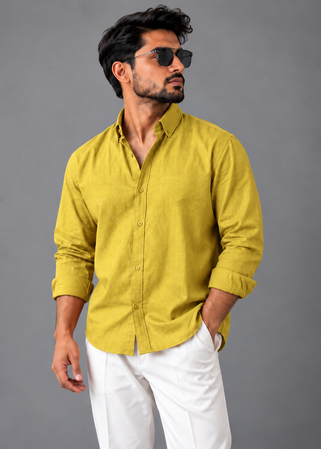 Relax Premium Linen Shirt — Mustard Yellow