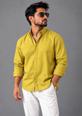 Relax Premium Linen Shirt — Mustard Yellow