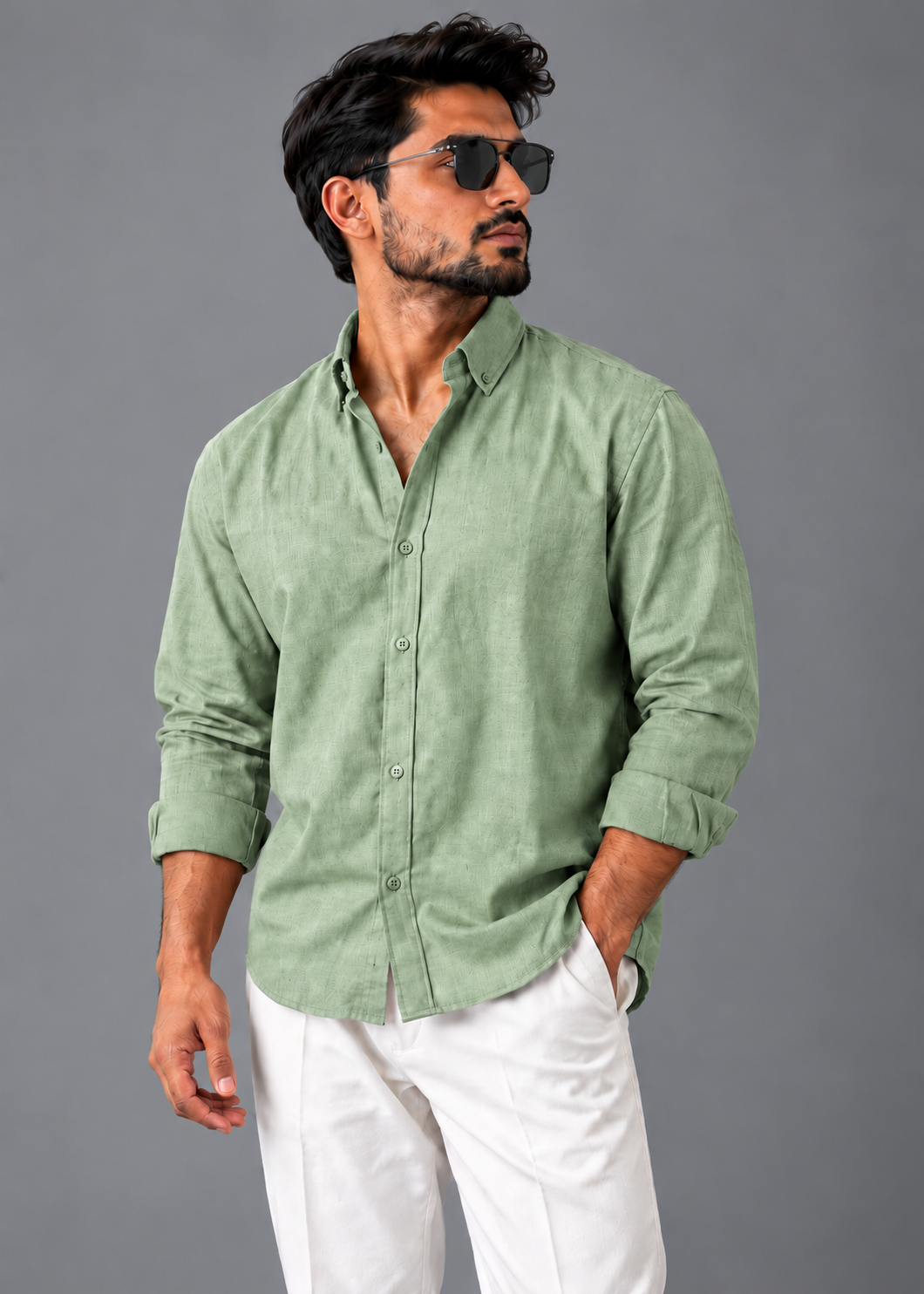 Relax Premium Linen Shirt — Pista Green